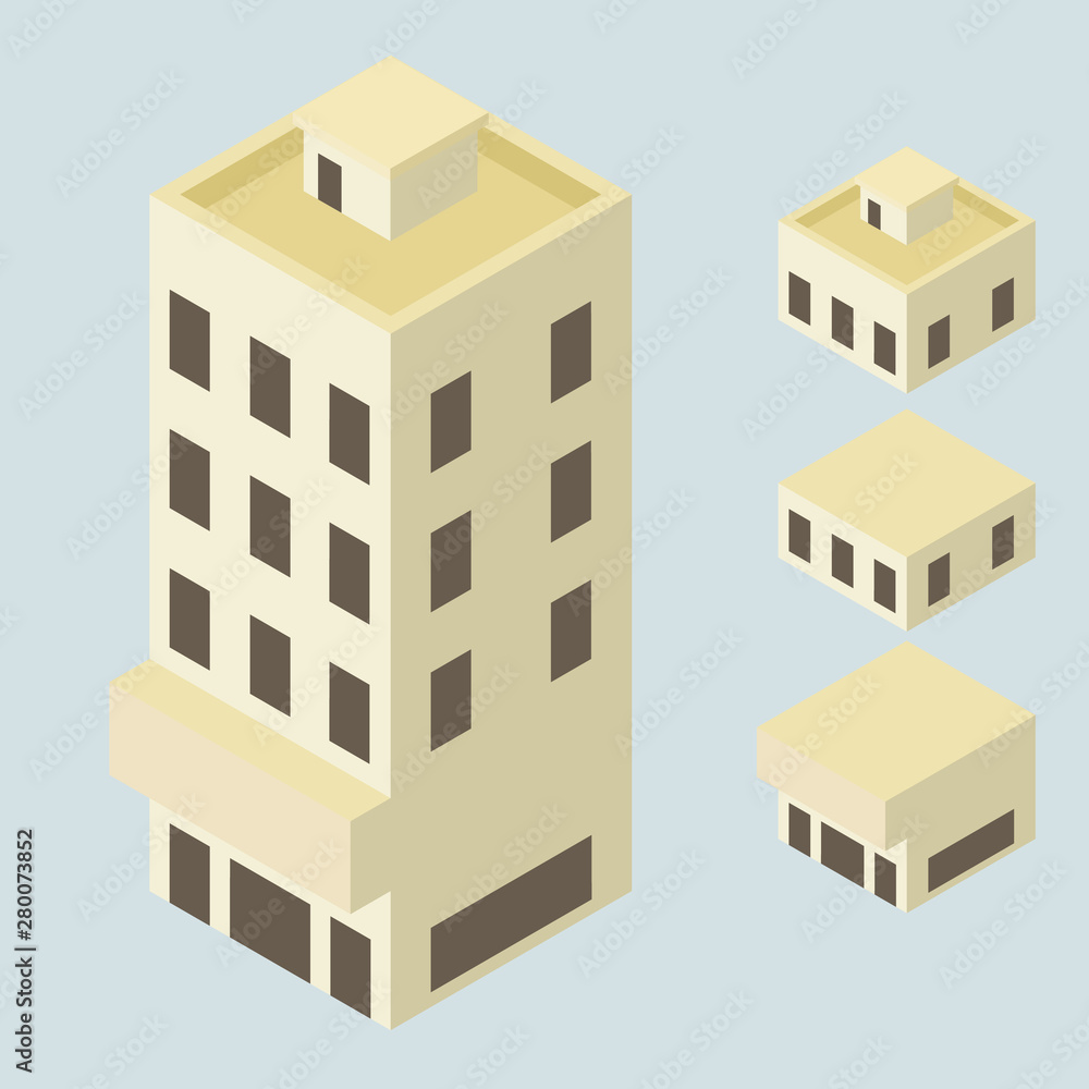 Vector illustration of isometric building