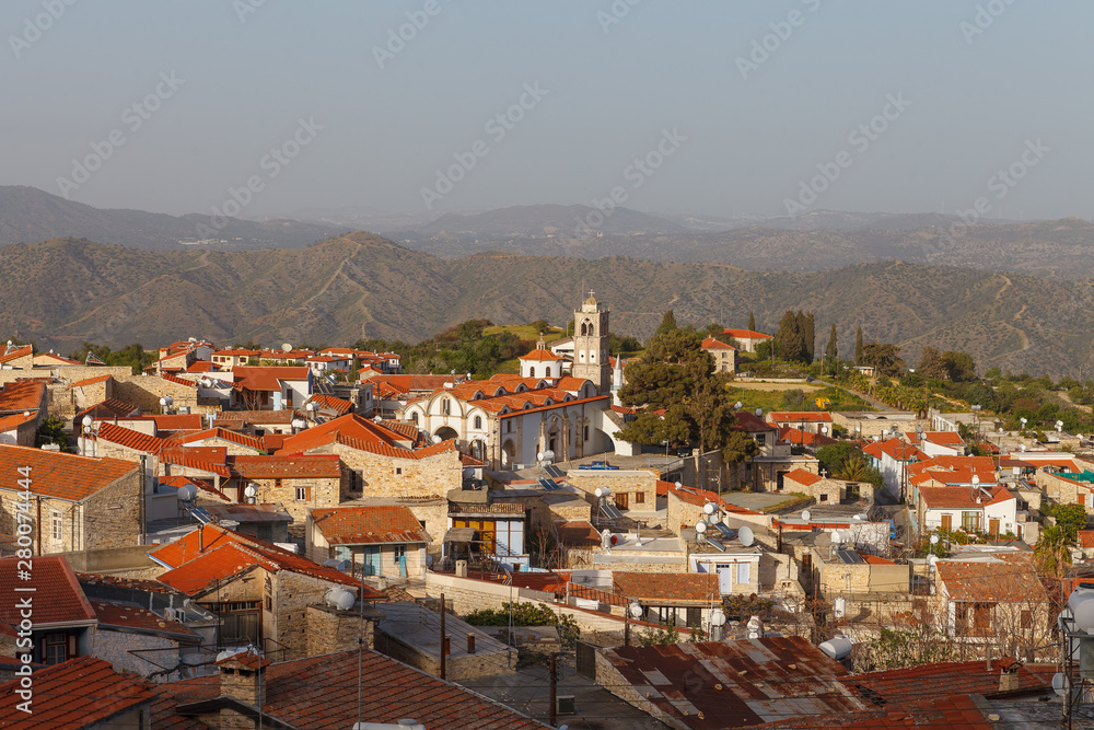 Fototapeta premium Paniramic view of Pano Lefkara village in Larnaca district, Cyprus.