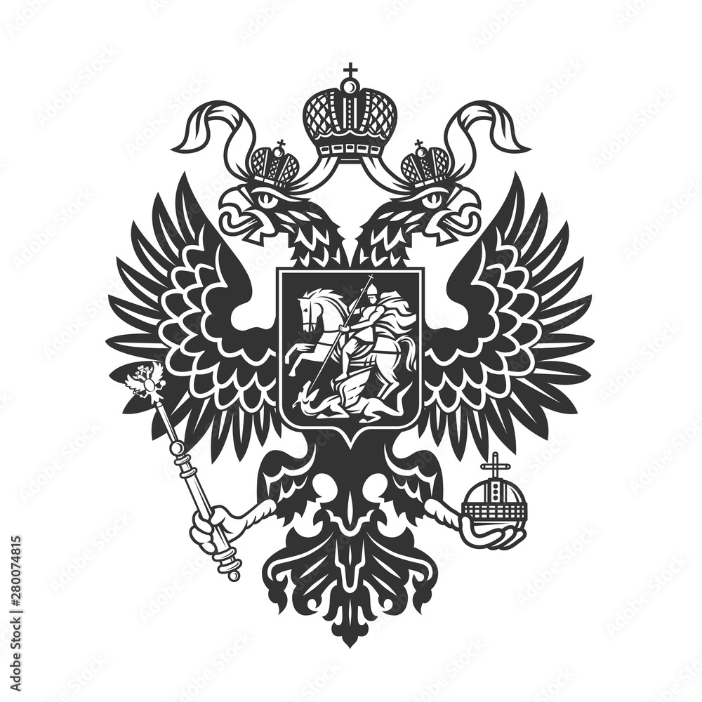 Russian coat of arms (double-headed eagle) logo isolated