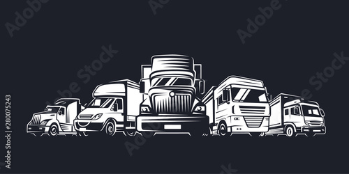 Truck Logo, cargo, delivery. Logistic company logotype.