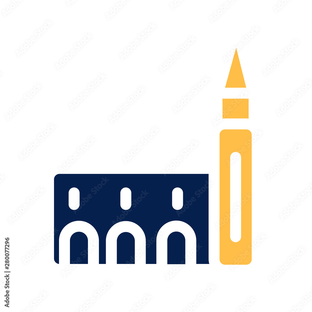 Obraz premium hassan mosque icon from monuments collection