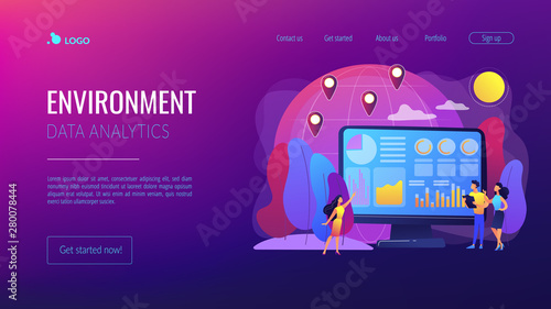 Global trading, stock market analysis. International commerce statistics analyzing, economic globalization. Environment data analytics concept. Website homepage landing web page template.