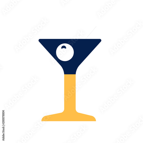 martini glass with olive icon from party collection