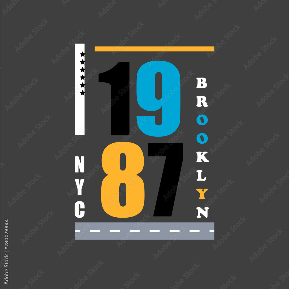 T shirt design 1987 nyc typography vector illustration template. T shirt design 1987 nyc typography vector illustration template.