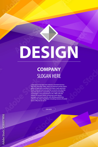 abstract background geometric modern business design company leaflet, flyer, cover template. Abstract diagonal background violet, yellow, and orange lines. vector illustration EPS 10