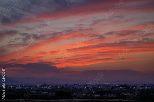 Sunset over mountains