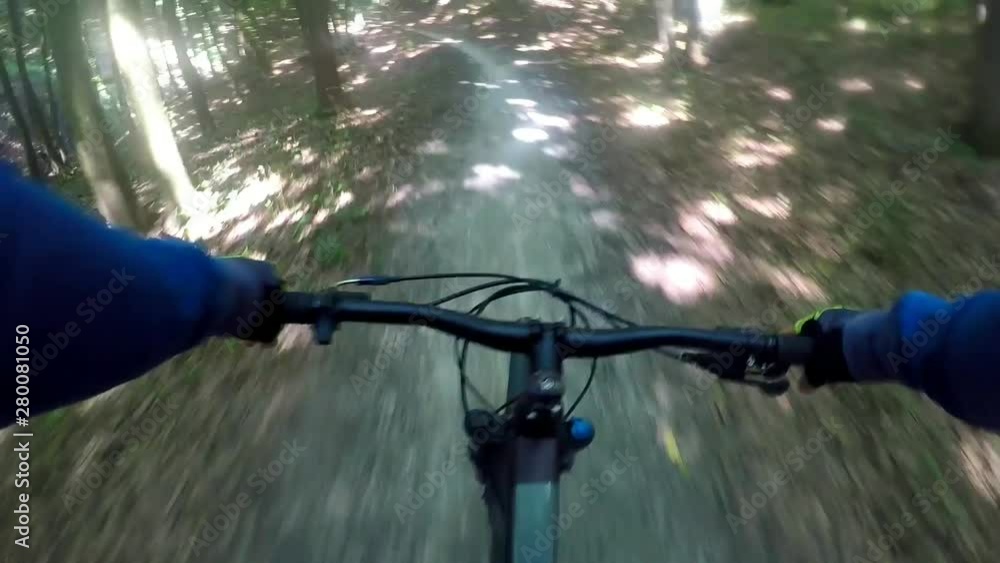 MTB bicycle on the trail in the summer season; MTB bicycle on the trail in the summer season;