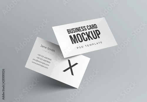 Floating Business Card Mockup
