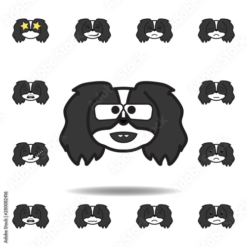 pekingese emoji botanist multicolored icon. Set of pekingese emoji illustration icons. Signs, symbols can be used for web, logo, mobile app, UI, UX