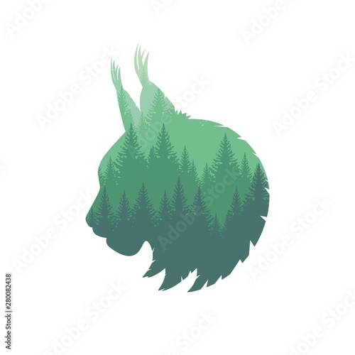 Wild Lynx Head Silhouette