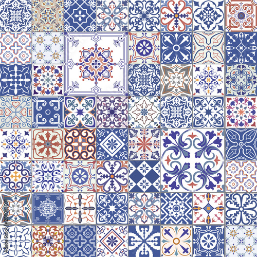 Big set of tiles in  portuguese style.