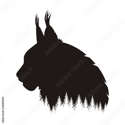 Wild Lynx Head Silhouette