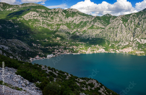 aerial view of Boka Kotorska bay, Montenegro