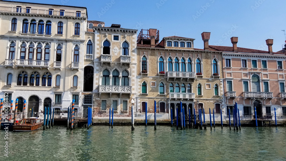 Venice buildings along the Grand Canal in Venice, Italy