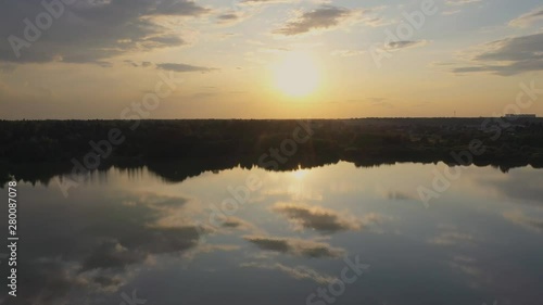 Wallpaper Mural Aerial view of the lake in the middle climatic zone , roads and villages surrounding it Torontodigital.ca