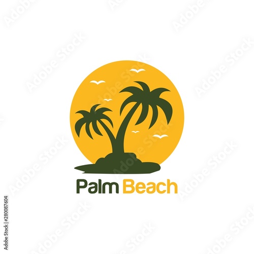 Palm logo design vector  template inspiration