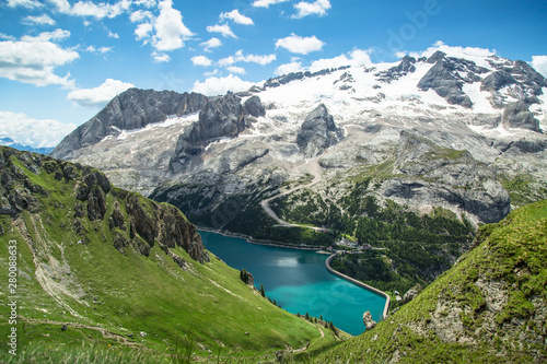 Alpine landscape in the Dolomites, Italy. photo