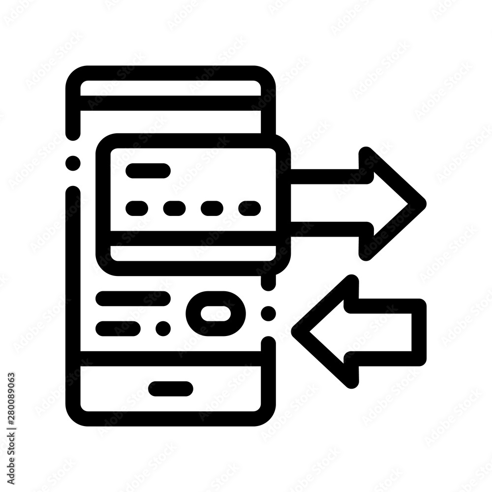 Payment By Mobile Phone Vector Thin Line Icon. Online Money Transaction, Financial Internet Banking Payment Operation Linear Pictogram. Card In Smartphone Currency Exchange Contour Illustration Payment By Mobile Phone Vector Thin Line Icon. Online Money Transaction, Financial Internet Banking Payment Operation Linear Pictogram. Card In Smartphone Currency Exchange Contour Illustration