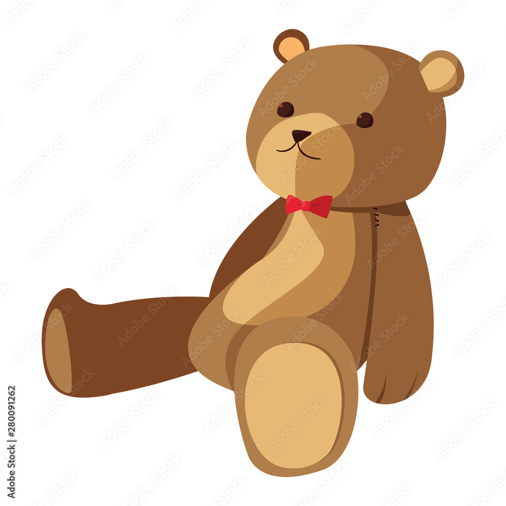 Naklejka premium bear toy baby on white background