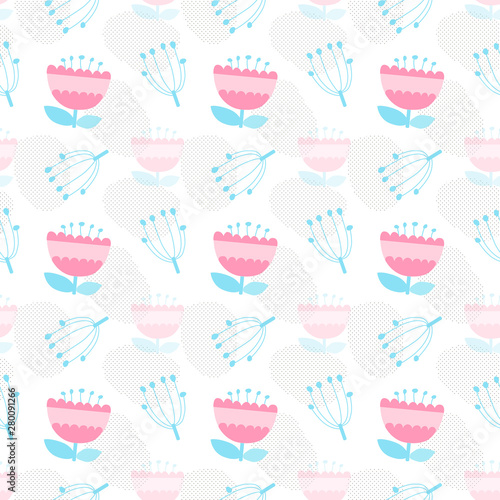 Cute watercolor pattern of decorative flowers on a white background. Perfect for packaging design, textiles, advertising