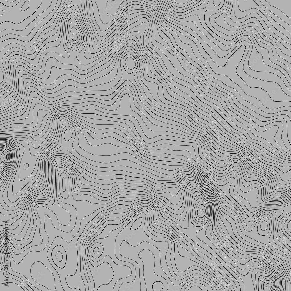 Fototapeta Topographic map lines background. Abstract vector illustration.