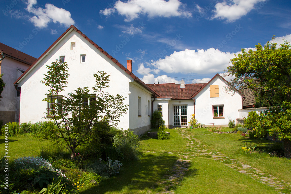 Rural houses and large barns in the fields Rural houses and large barns in the fields
