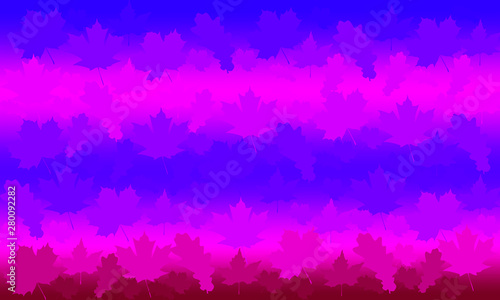 Colorful gradient background with leaves. Stylish design