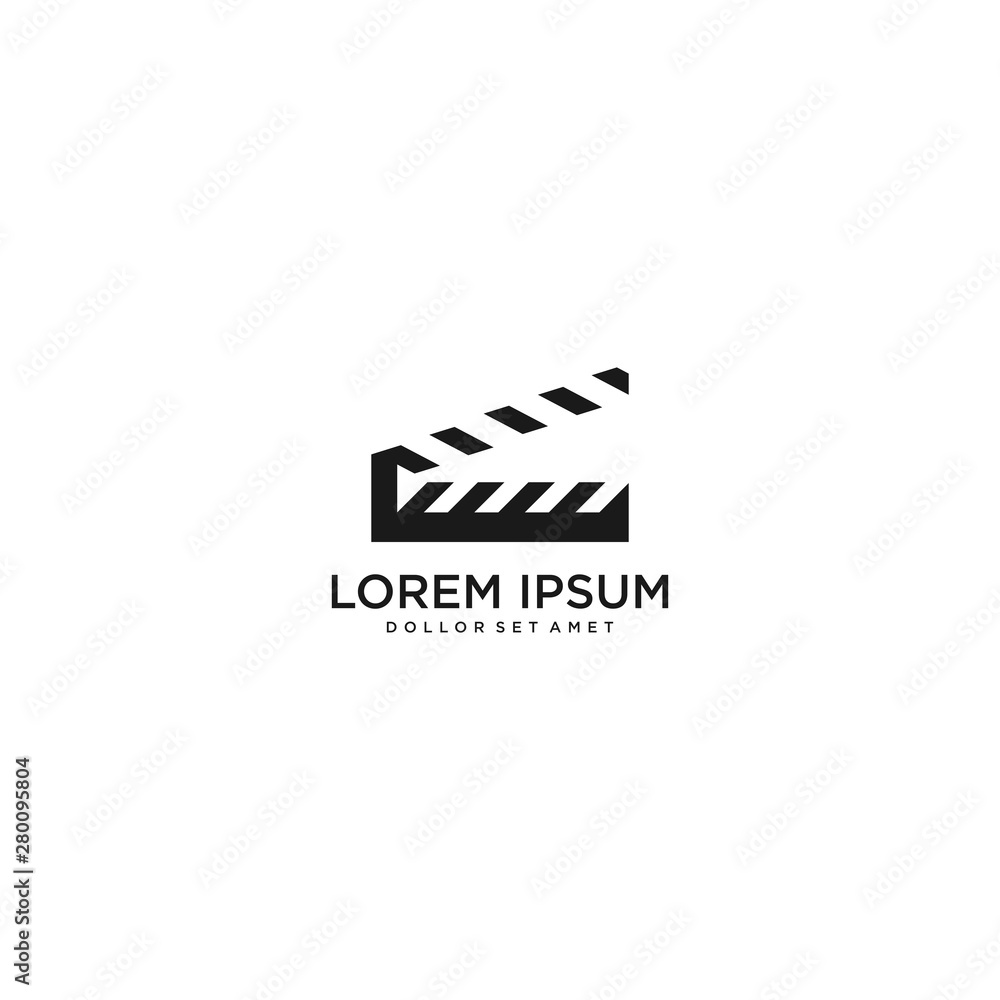 abstract cinema logo vector template isolated on white background