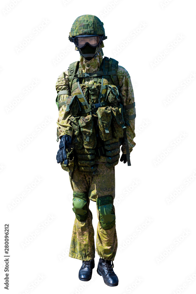 Military Scout Costume isolated on white Military Scout Costume isolated on white
