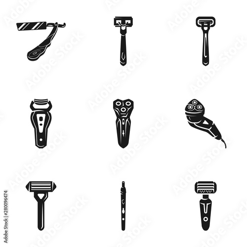 Shaver icon set. Simple set of 9 shaver vector icons for web design isolated on white background