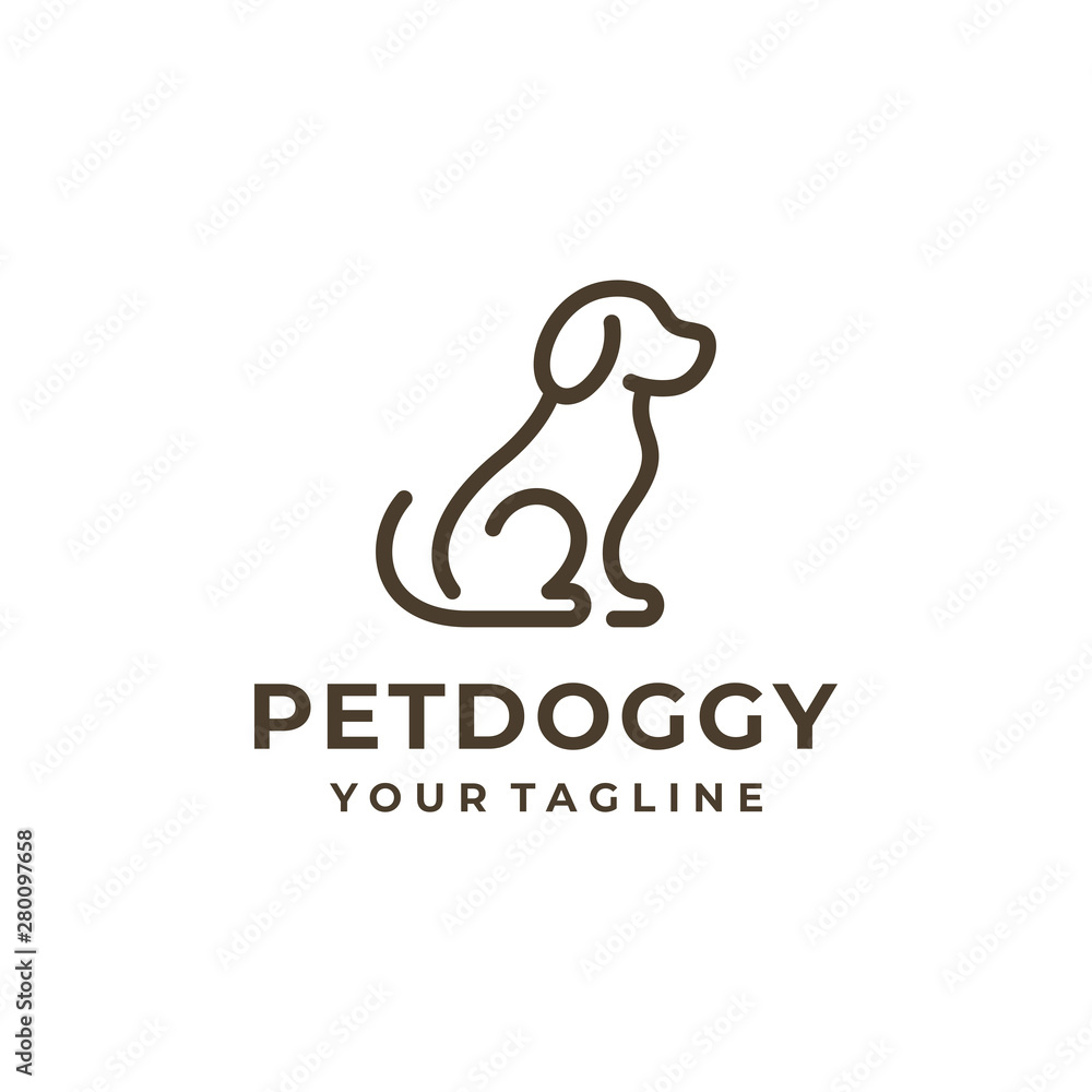 Dog logo and icon design vector. Dog logo and icon design vector.