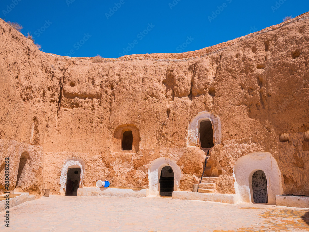 Beduin dwellings in sandstone