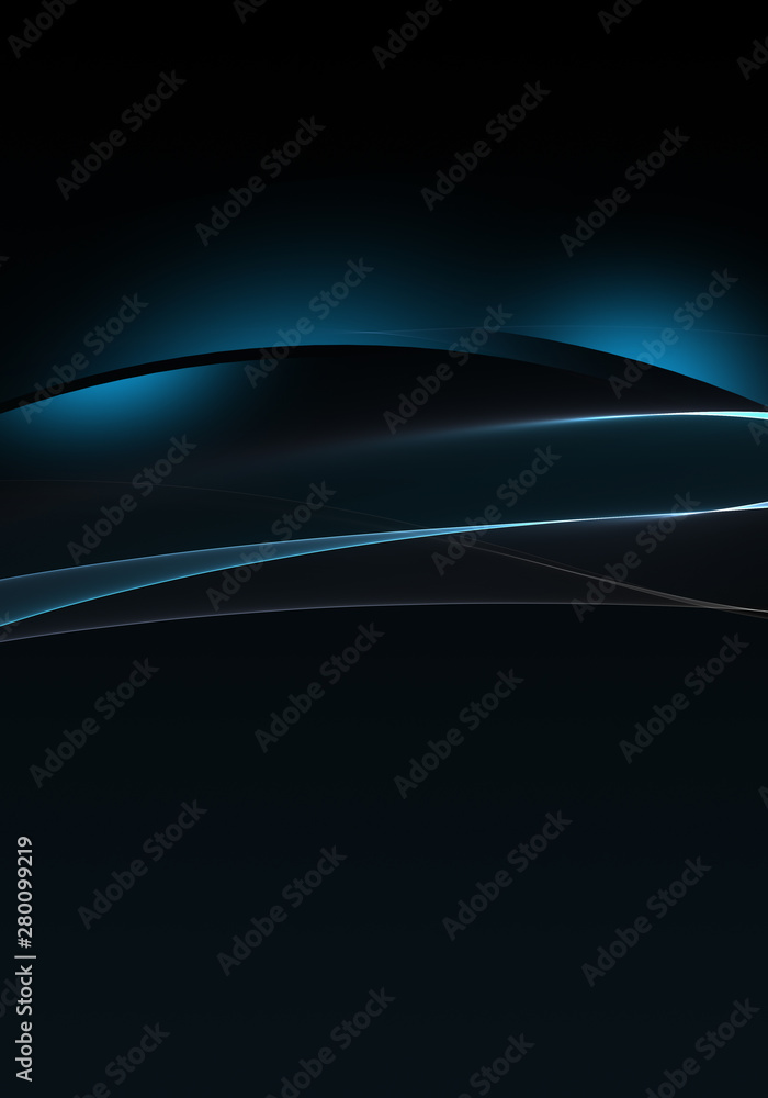 Fototapeta premium Abstract background waves. Black and blue abstract background for wallpaper oder business card