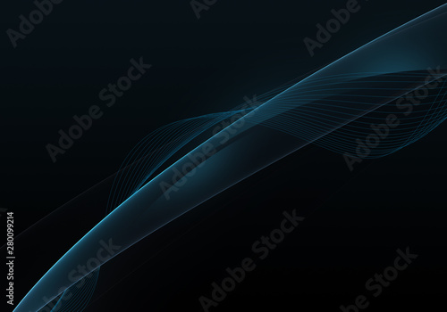 Abstract background waves. Black and blue abstract background for wallpaper oder business card