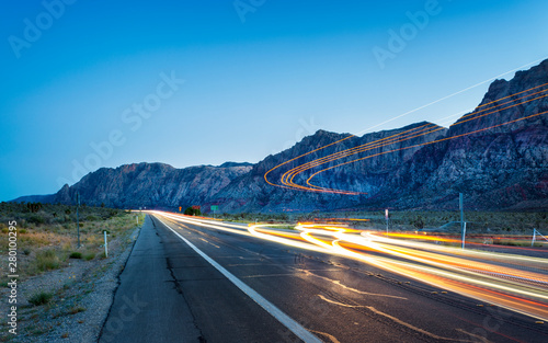 Photography View of trail lights in Red Rock Canyon National Recreation Area