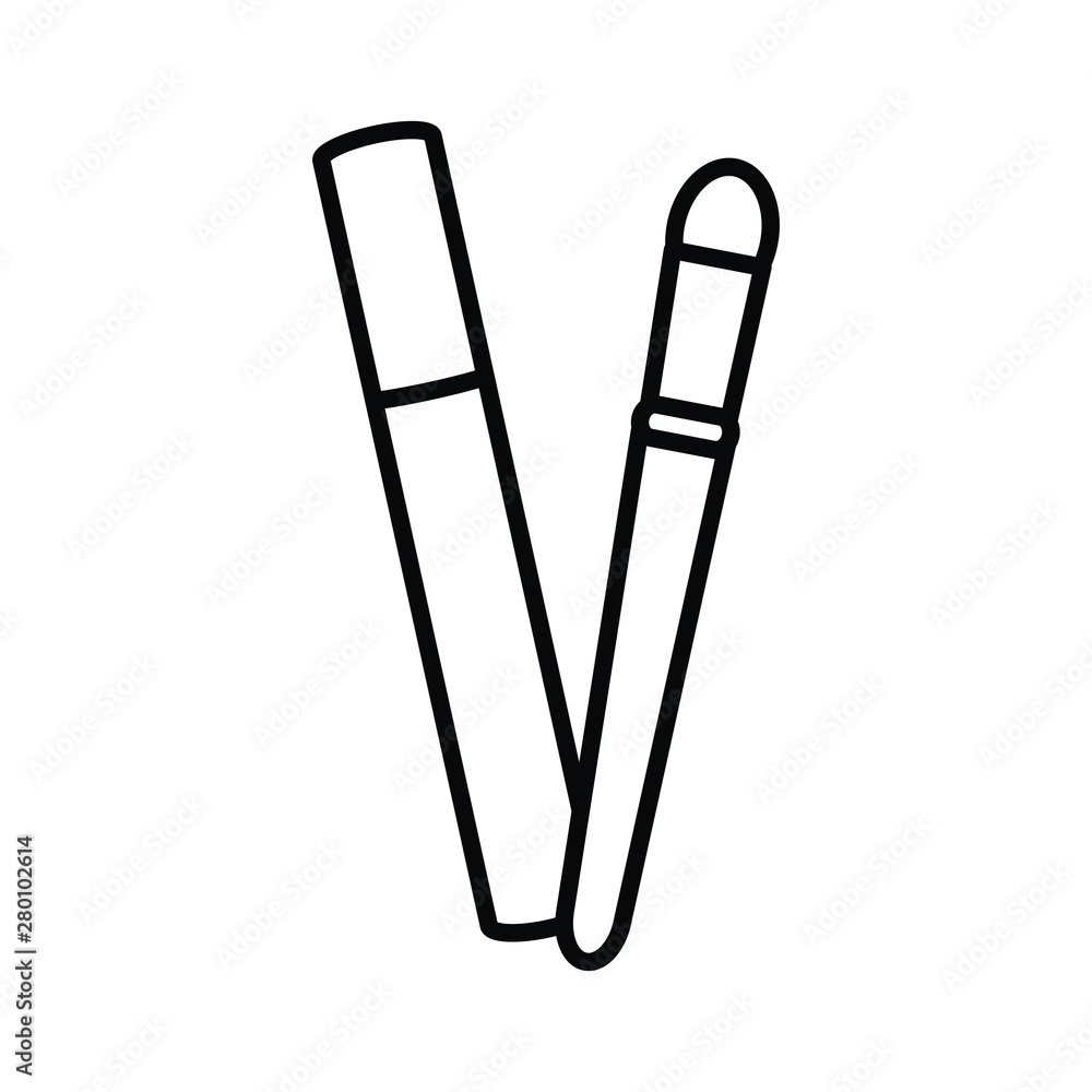 eyelash and brush make up drawing icon eyelash and brush make up drawing icon