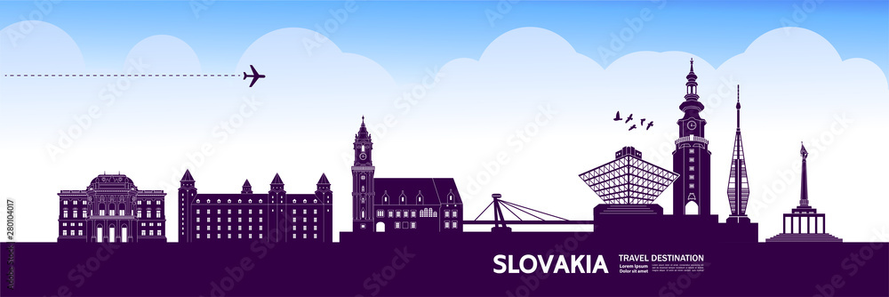 Slovakia travel destination grand vector illustration.