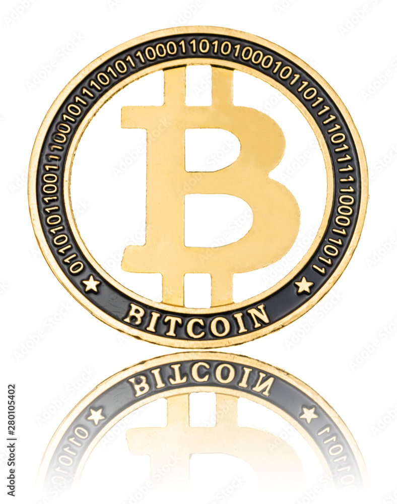 Cryptocurrency coin - Bitcoin, isolated on a white Cryptocurrency coin - Bitcoin, isolated on a white