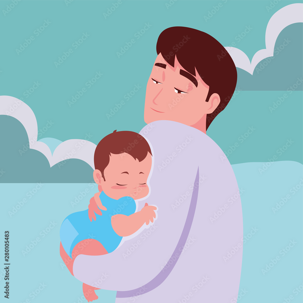 dad carrying his baby in his arms dad carrying his baby in his arms