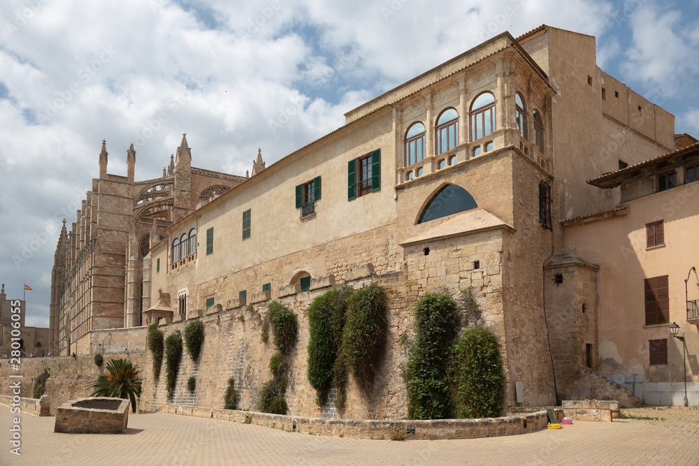 panoramic view of the Cathedral of Palma de Mallorca