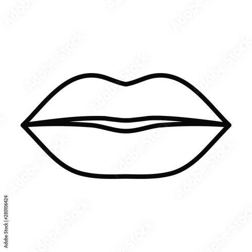 female lips sensuality isolated icon