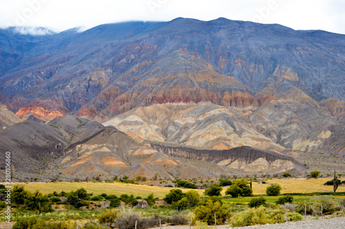  Landscape on the route of Salta, Argentina. Dry weather.