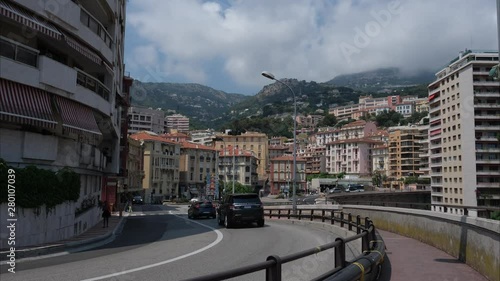 Monaco city Monte Carlo town Cars road time-lapse