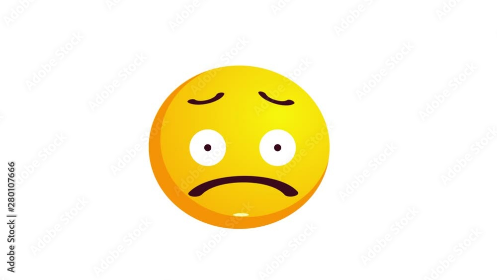 Loopable animation of a confused yellow emoji isolated on white. Loopable animation of a confused yellow emoji isolated on white.