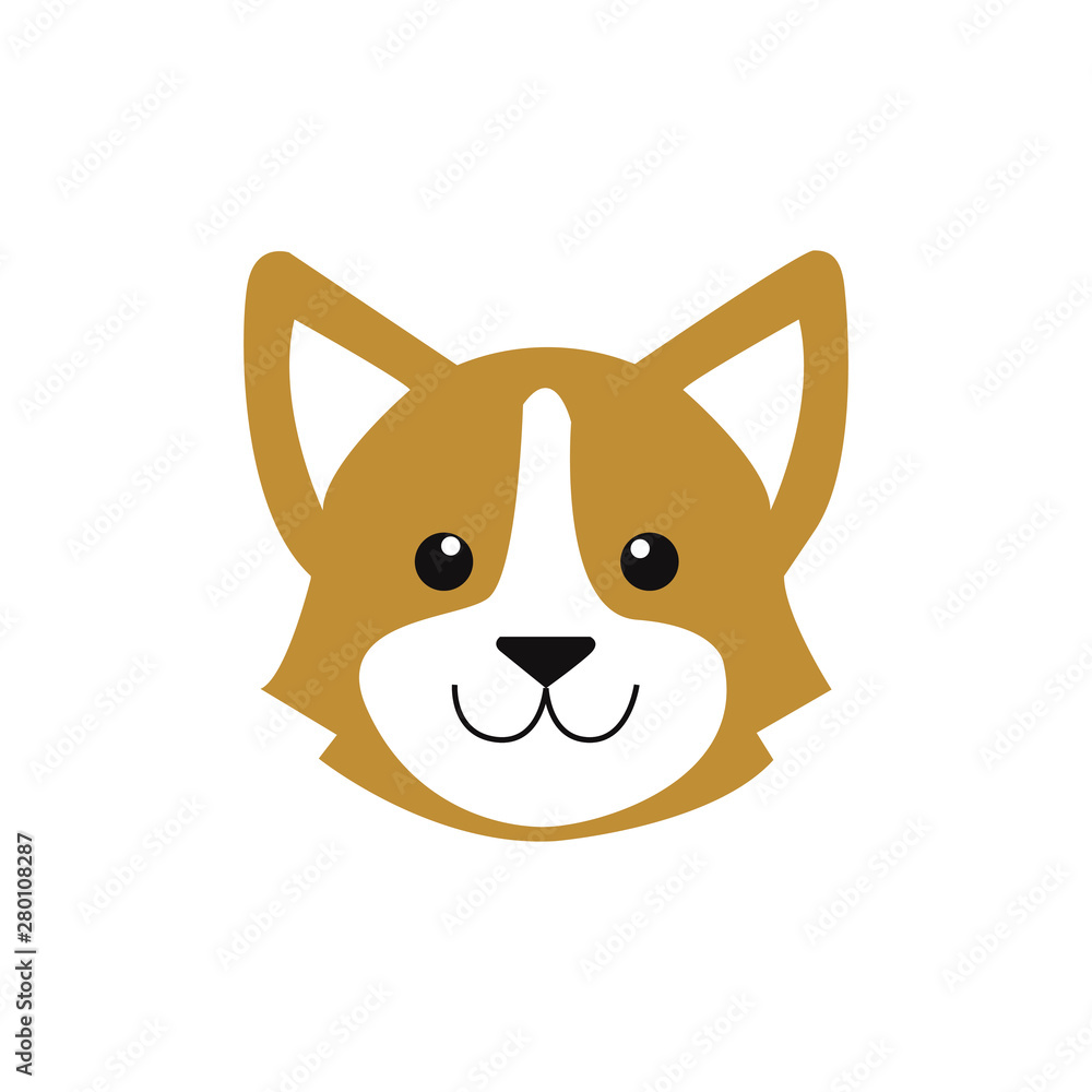 Cute dog face, Adorable little dog portrait, simple vector illustration. Modern icon or logo Cute dog face, Adorable little dog portrait, simple vector illustration. Modern icon or logo