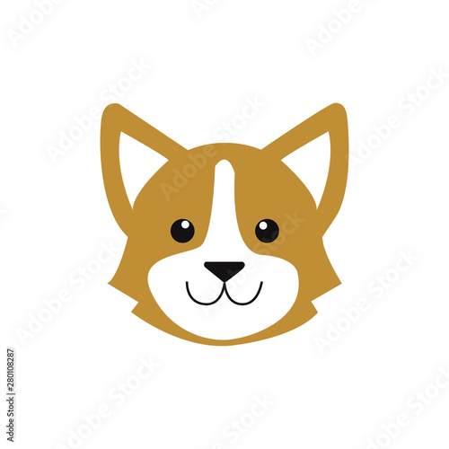 Cute dog face  Adorable little dog portrait  simple vector illustration. Modern icon or logo