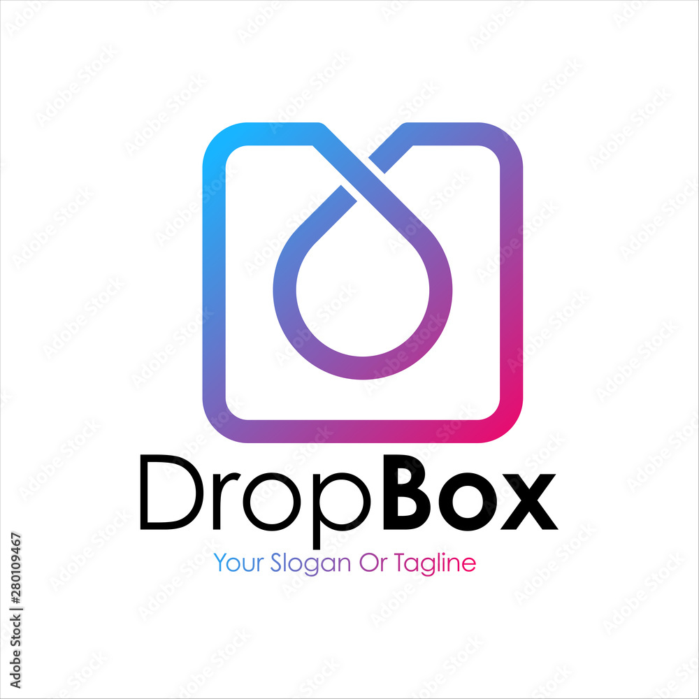 simple modern water drop line on square logo design. simple modern square logo design. simple modern water drop line on square logo design. simple modern square logo design.