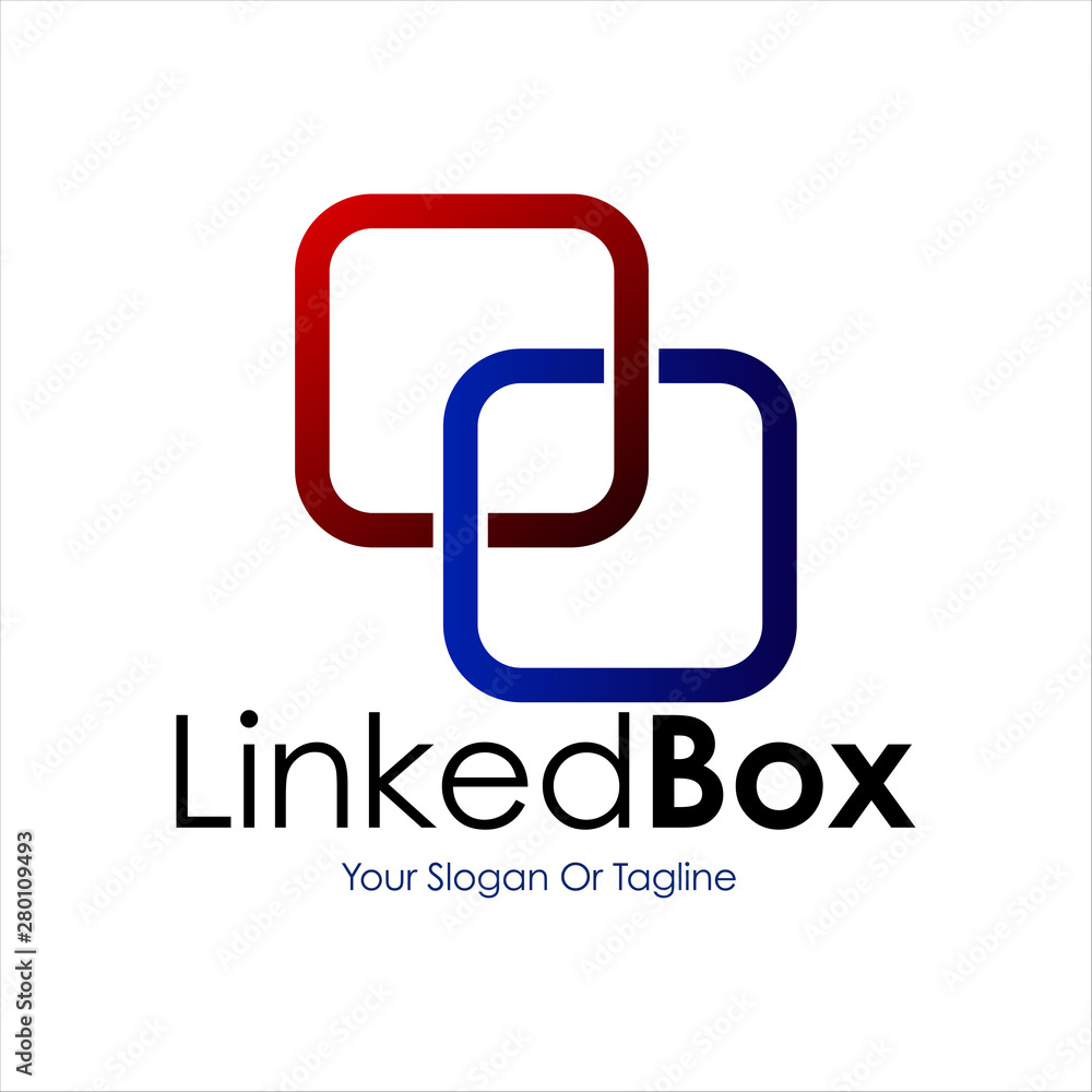 simple modern linked square logo design. simple modern linked square logo design.