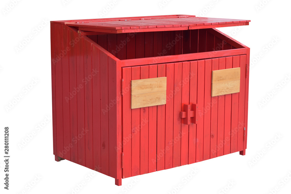 Wooden garbage, trash bin isolated Wooden garbage, trash bin isolated