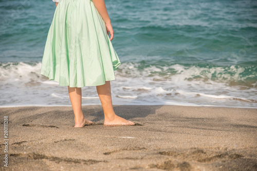 Girl  with bare feet